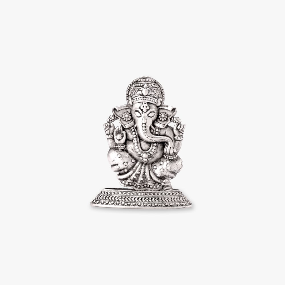 Auspicious Ganesha and Lakshmi Silver Idol,,hi-res image number null