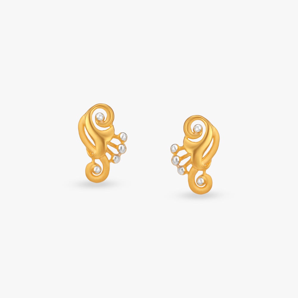 

Swirl Spark Gold Stud Earrings