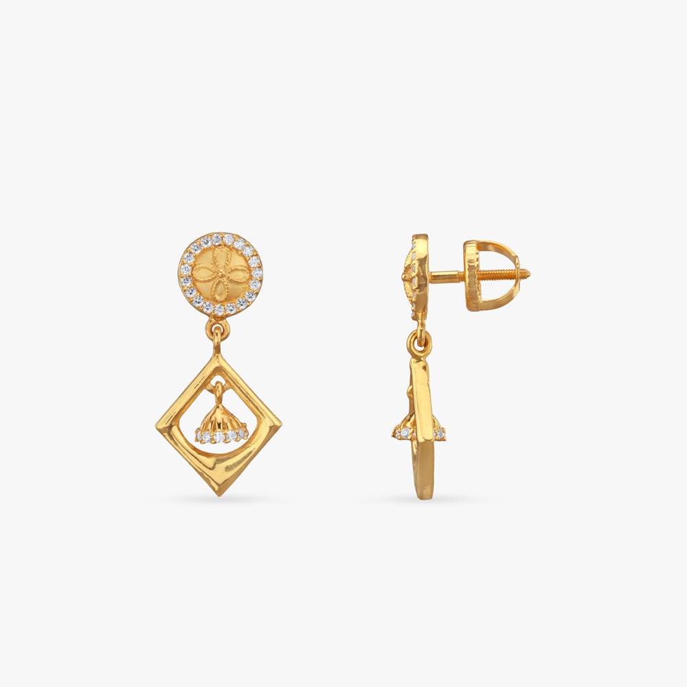 

Twirl Bloom Gold Drop Earrings