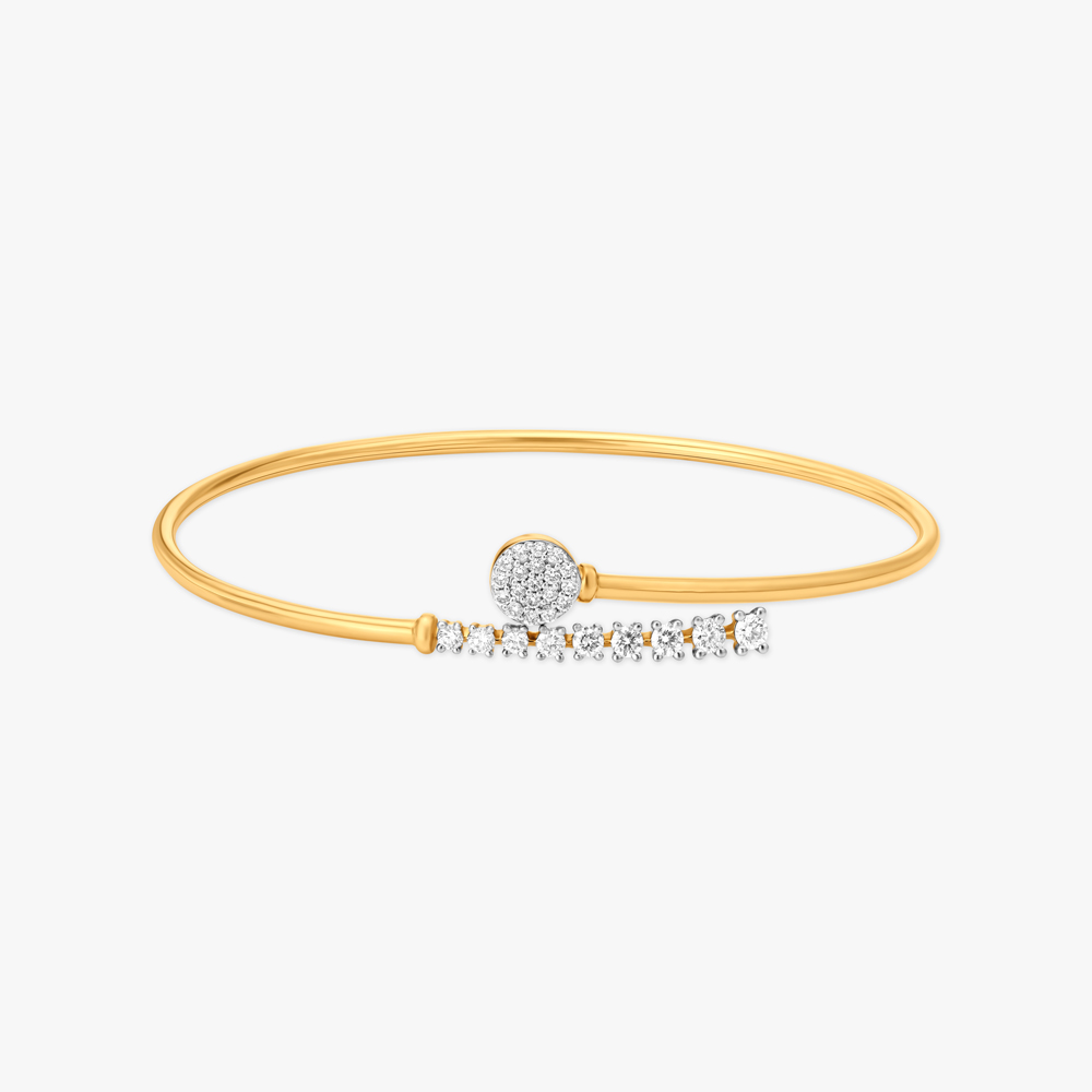Gleaming Overlap Diamond Bangle