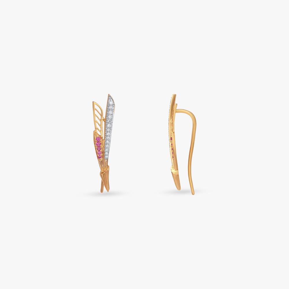 

Crimson Edge Diamond Hoop Earrings