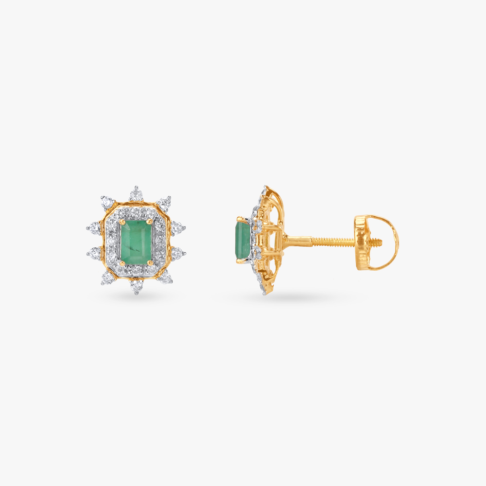 Vivid Prism Emerald Diamond Pendant and Earrings Set,,hi-res image number null