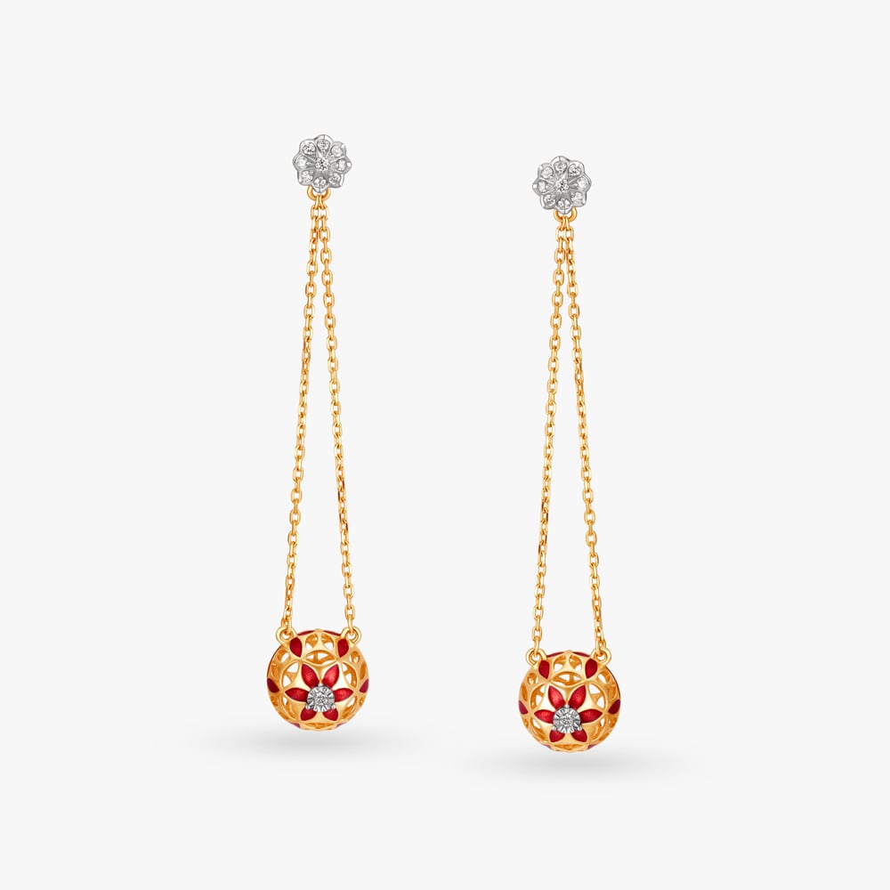 Russet Blooms Diamond Drop Earrings