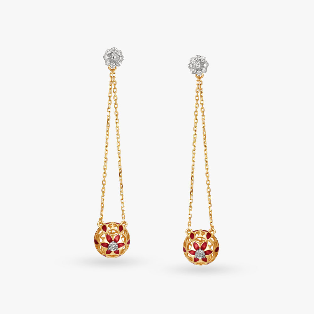 Russet Blooms Diamond Drop Earrings