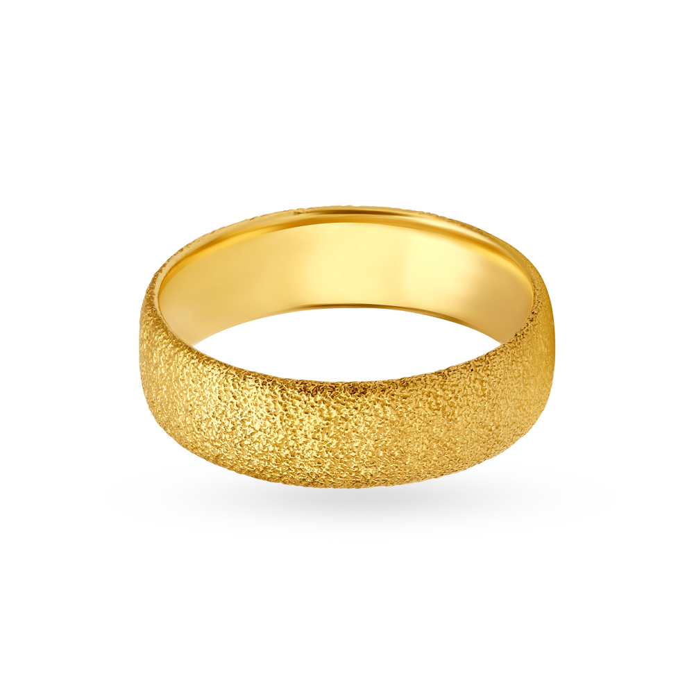 Charming Multifinish Gold Finger Ring for Men,,hi-res image number null