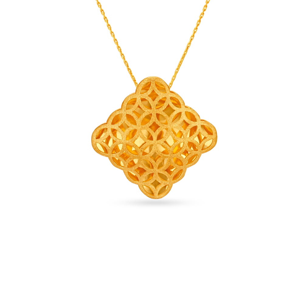 

Geometric Gold Pendant and Earrings Set