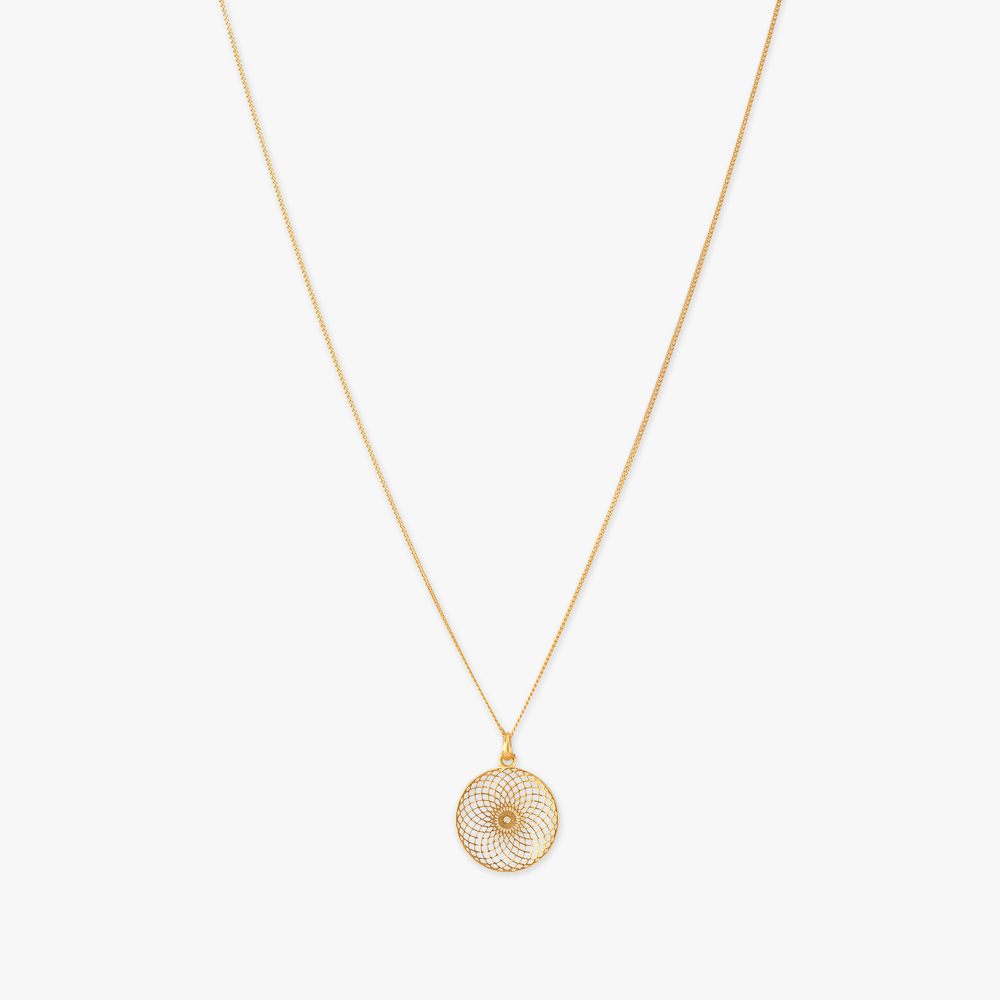 Radiant Web Gold Pendant with Chain and Earrings Set,,hi-res image number null