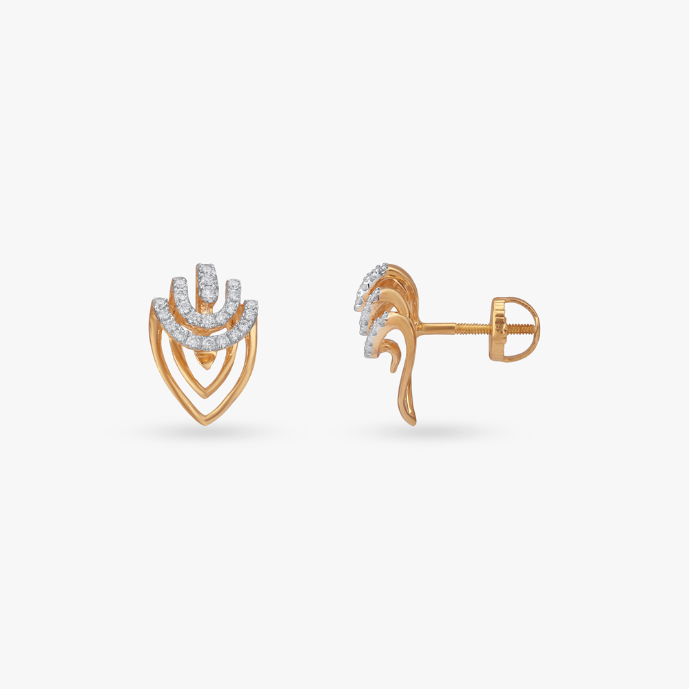 Gleaming Arches Diamond Stud Earrings,,hi-res image number null
