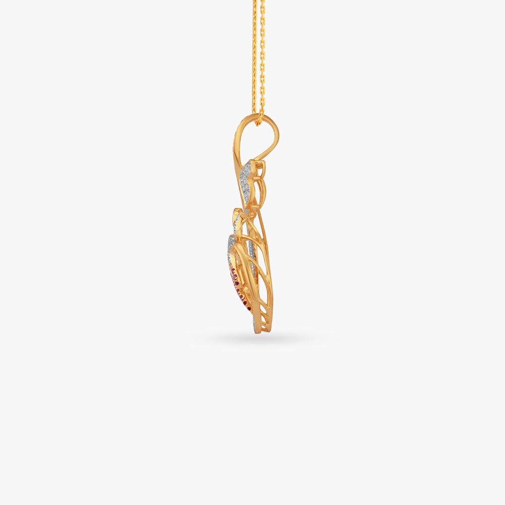 Minimalist Gold and Diamond Pendant and Earrings Set,,hi-res image number null