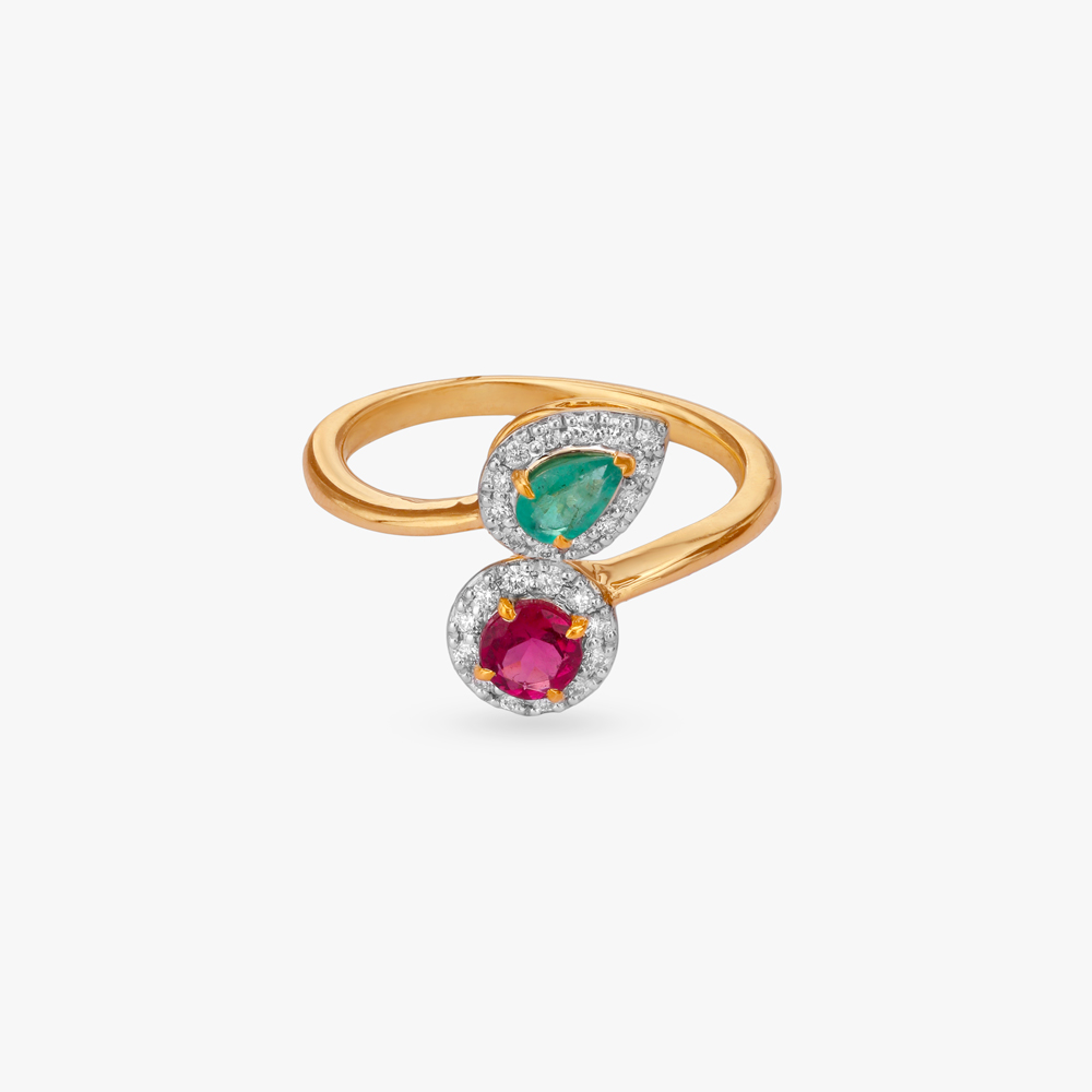 Playful Fusion Diamond Finger Ring,,hi-res image number null