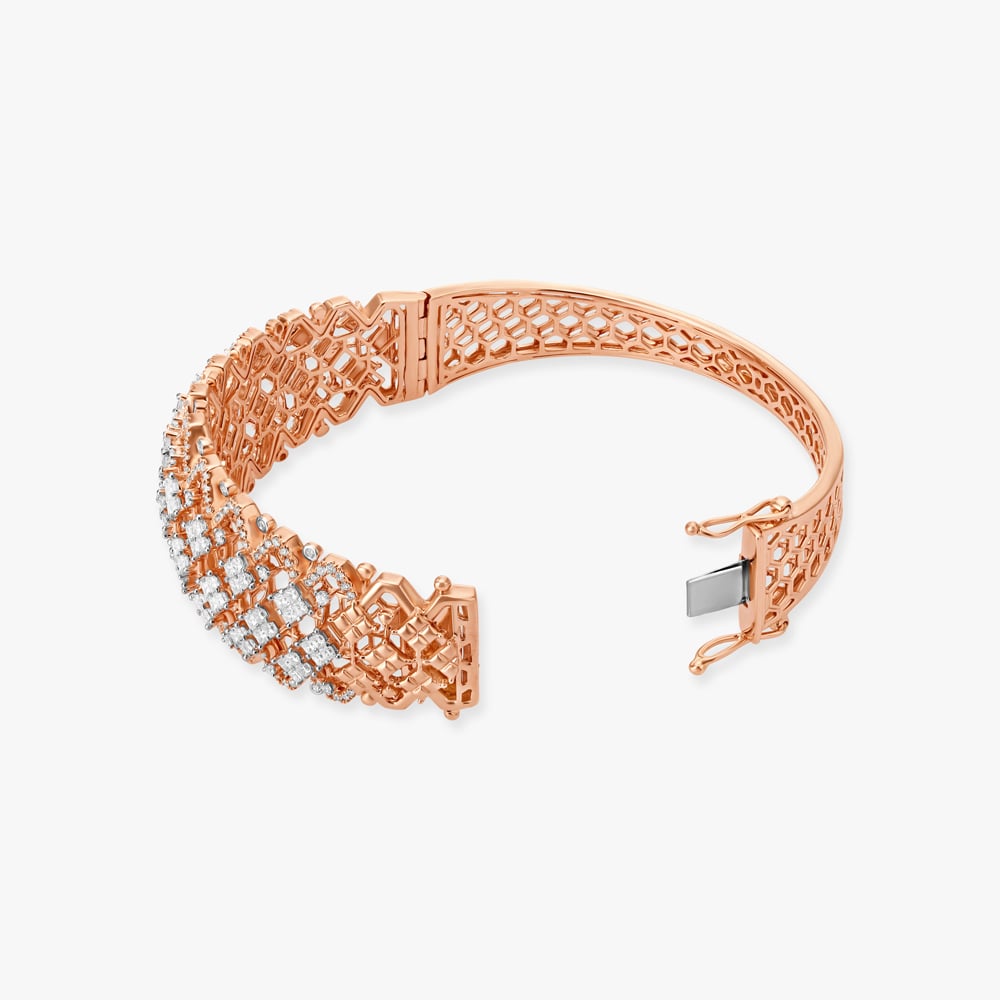 Dazzling Brilliance in Rose Gold Bangle,,hi-res image number null