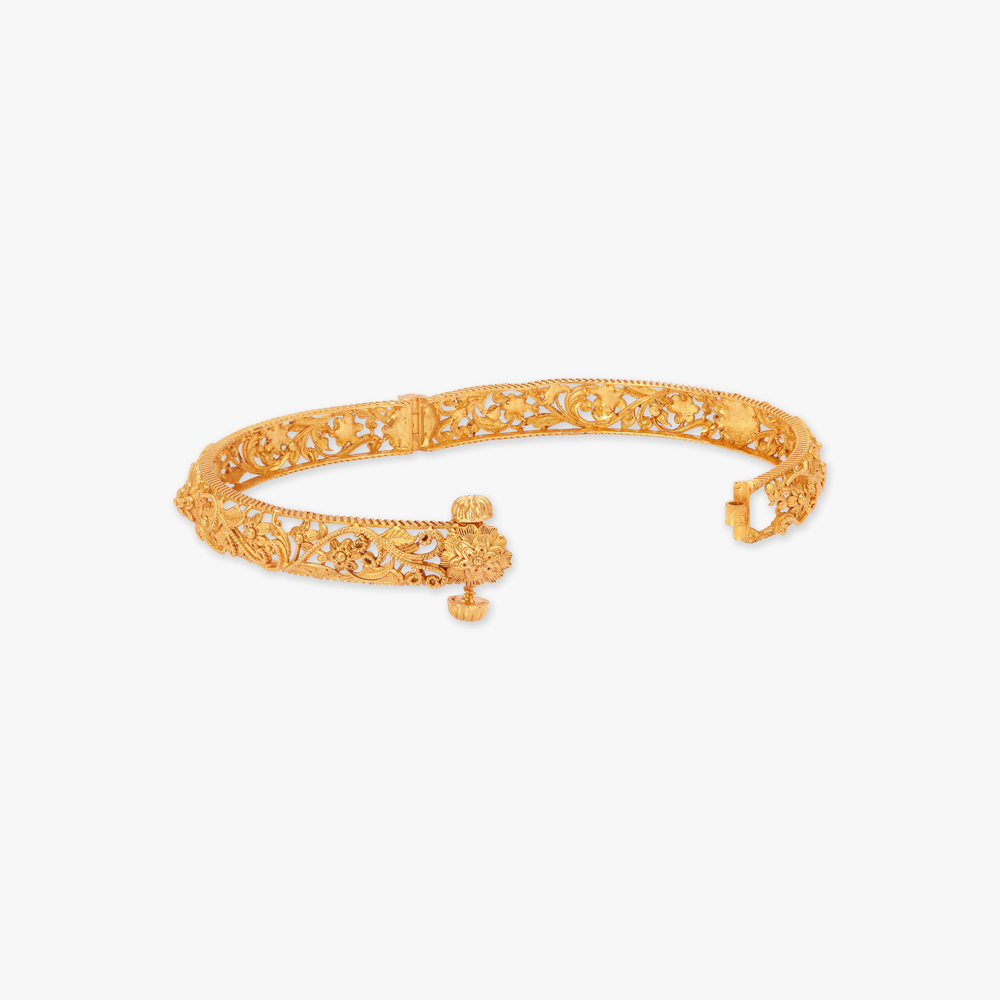 Floral Gold Bangle,,hi-res image number null