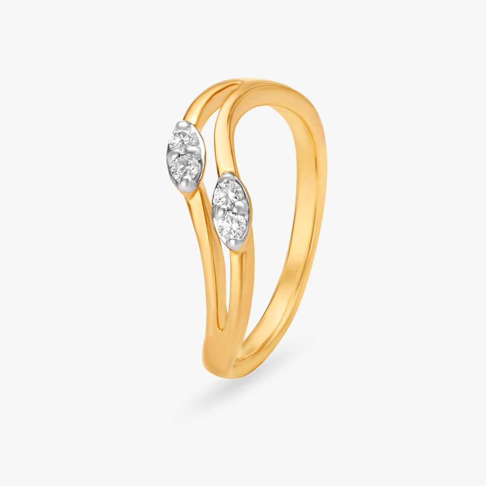Buy Zig Zag Shape Diamond Ring Online in India | Kasturi Diamond