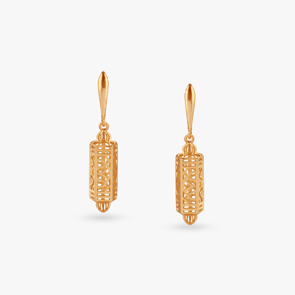 Regal Loom Gold Drop Earrings,,hi-res image number null