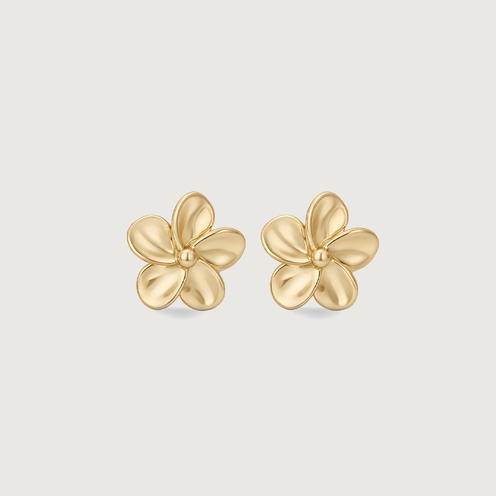 Bloom Petal Gold Stud Earrings,,hi-res image number null