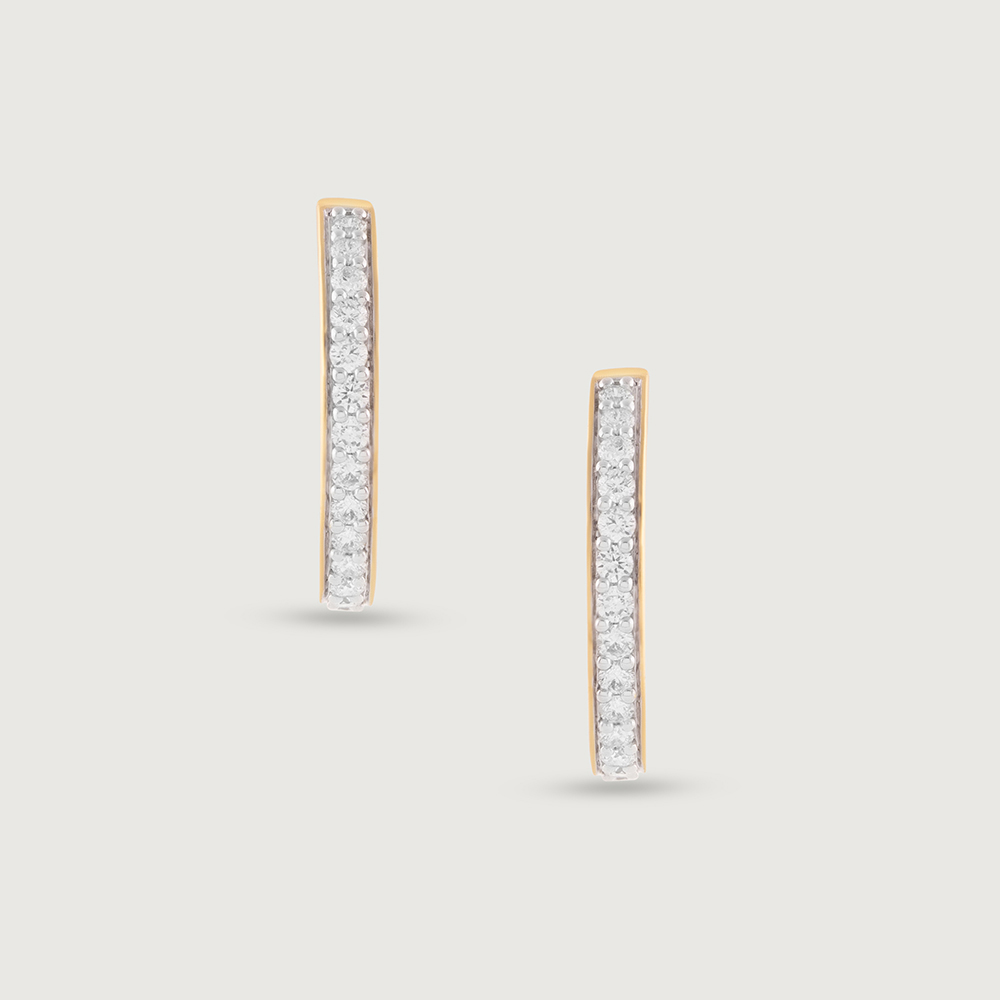 Oval Chic Gold & Diamond Hoop Earrings,,hi-res image number null