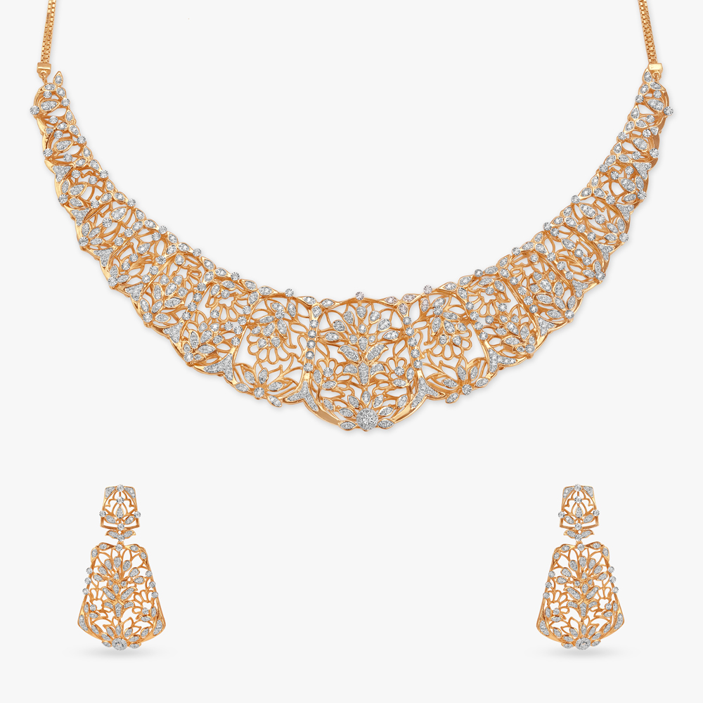 Etched Elegance Diamond Necklace Set,,hi-res image number null