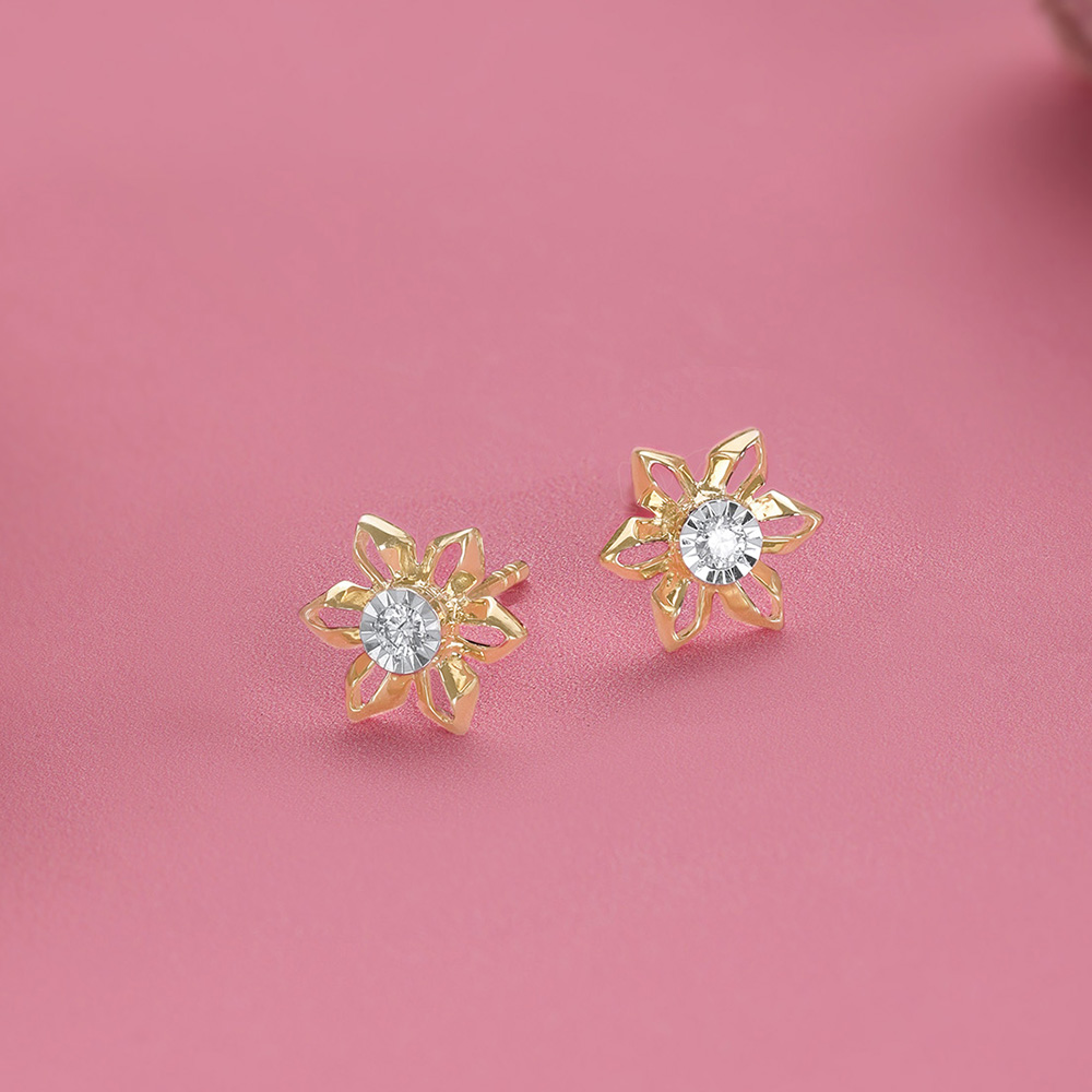 Whimsy Daisy Diamond Stud Earrings,,hi-res image number null