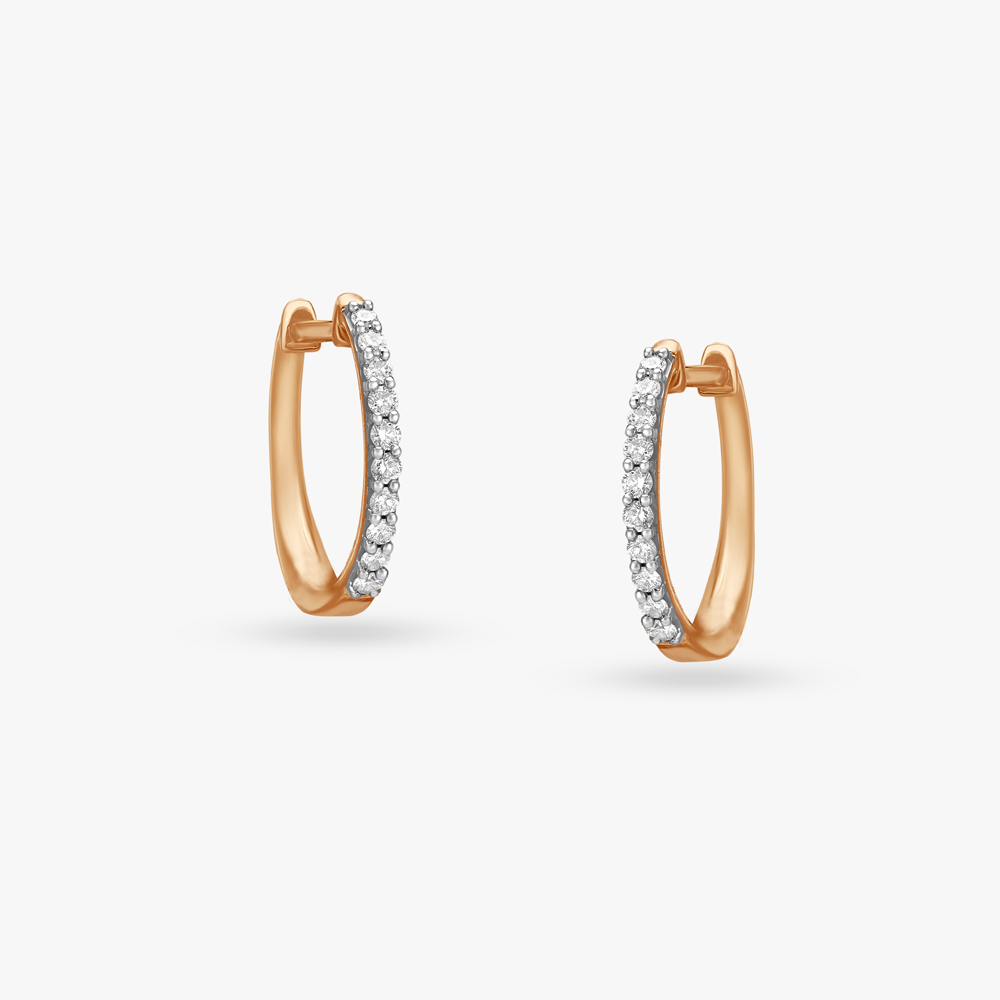 Captivating Diamond and Pearl Hoop Earrings,,hi-res image number null