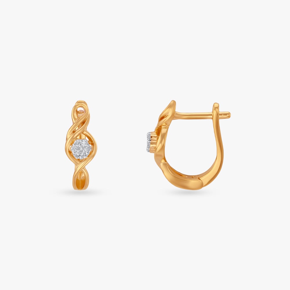 Infinity Bloom Diamond Hoop Earrings,,hi-res image number null