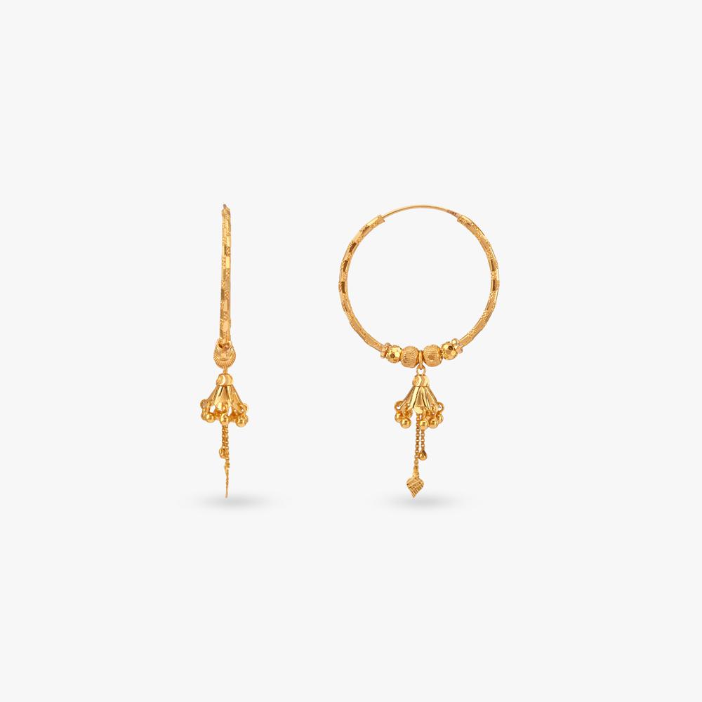 Ethereal Elegance Gold Hoop Earrings,,hi-res image number null