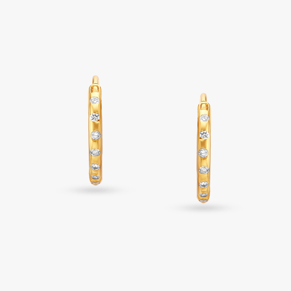Minimal Polki Diamond Hoop Earrings,,hi-res image number null