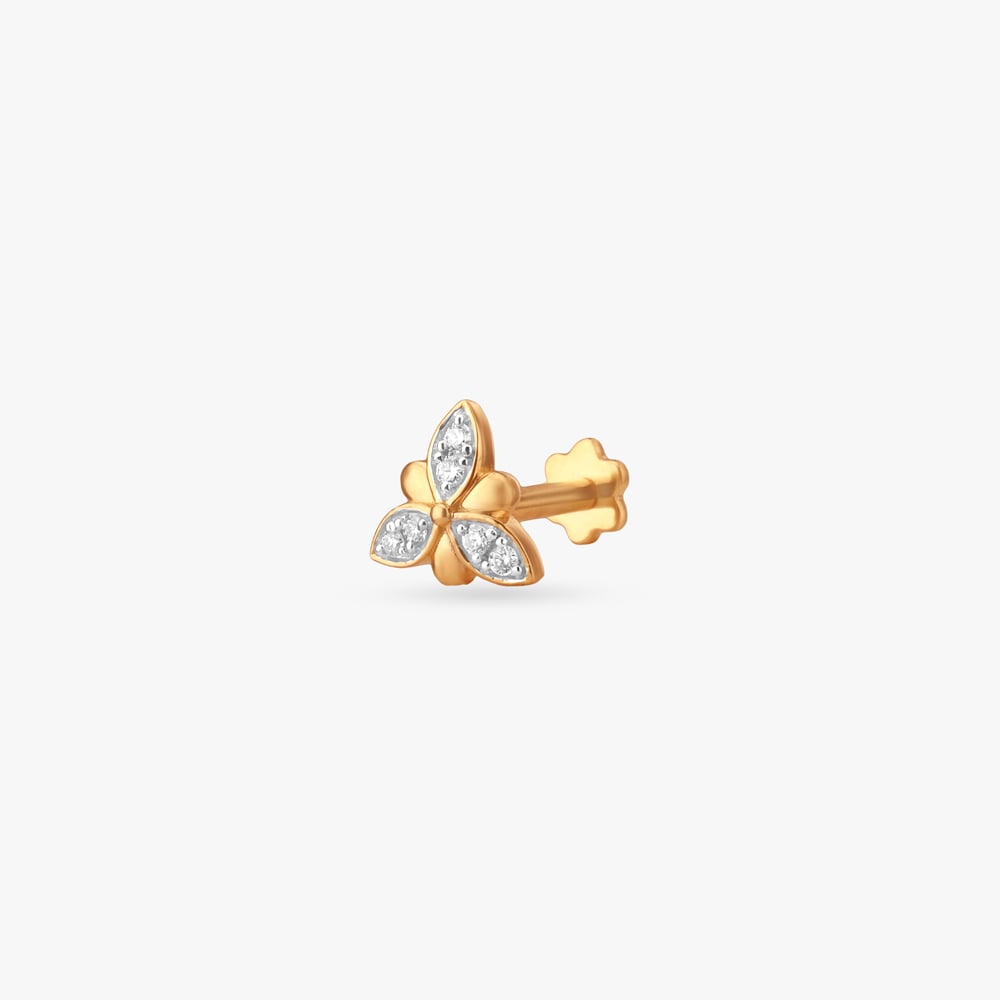 Clover Spark Diamond Nose Pin,,hi-res image number null