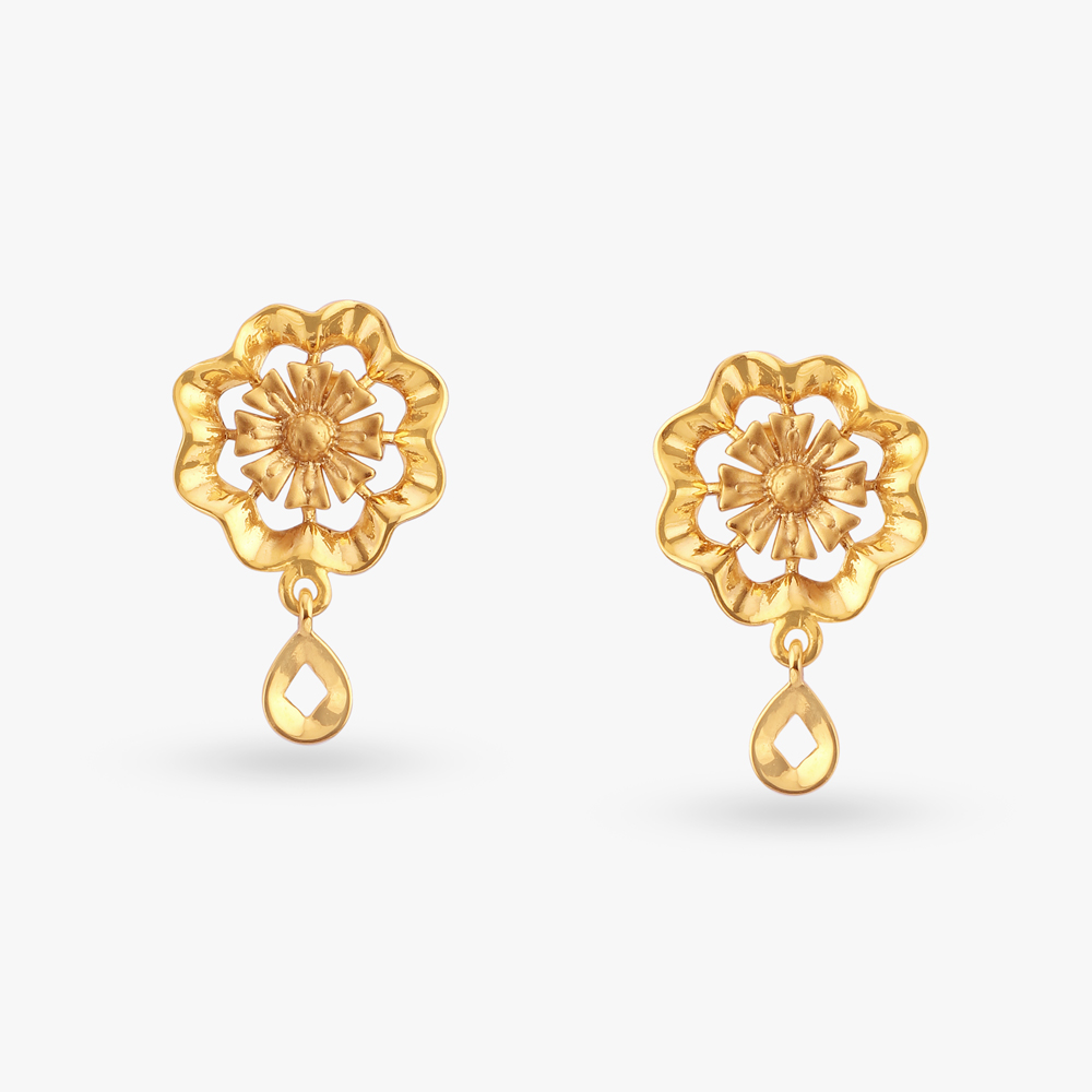 Golden Bloom Drop Earrings