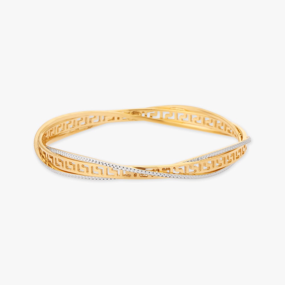 Greek Key Gold Bangle Tanishq Online Store