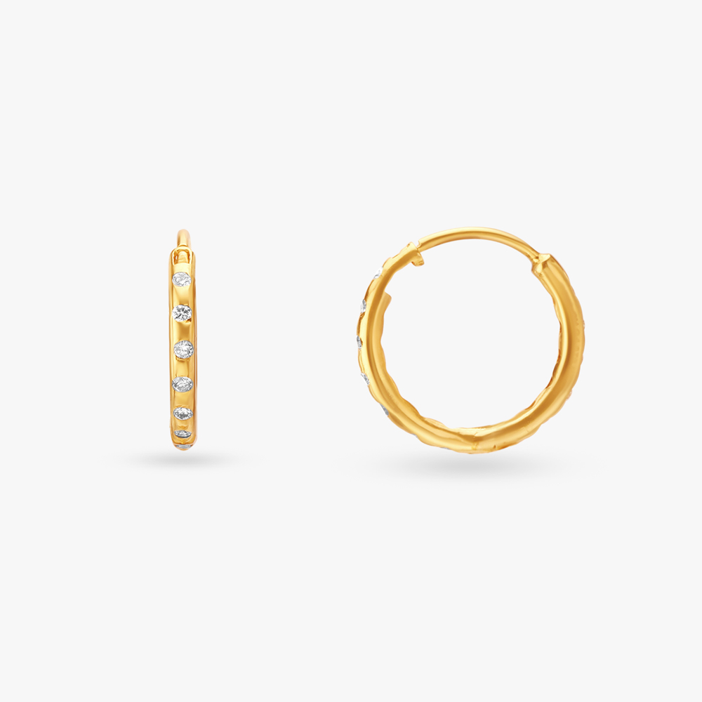 Minimal Polki Diamond Hoop Earrings,,hi-res image number null