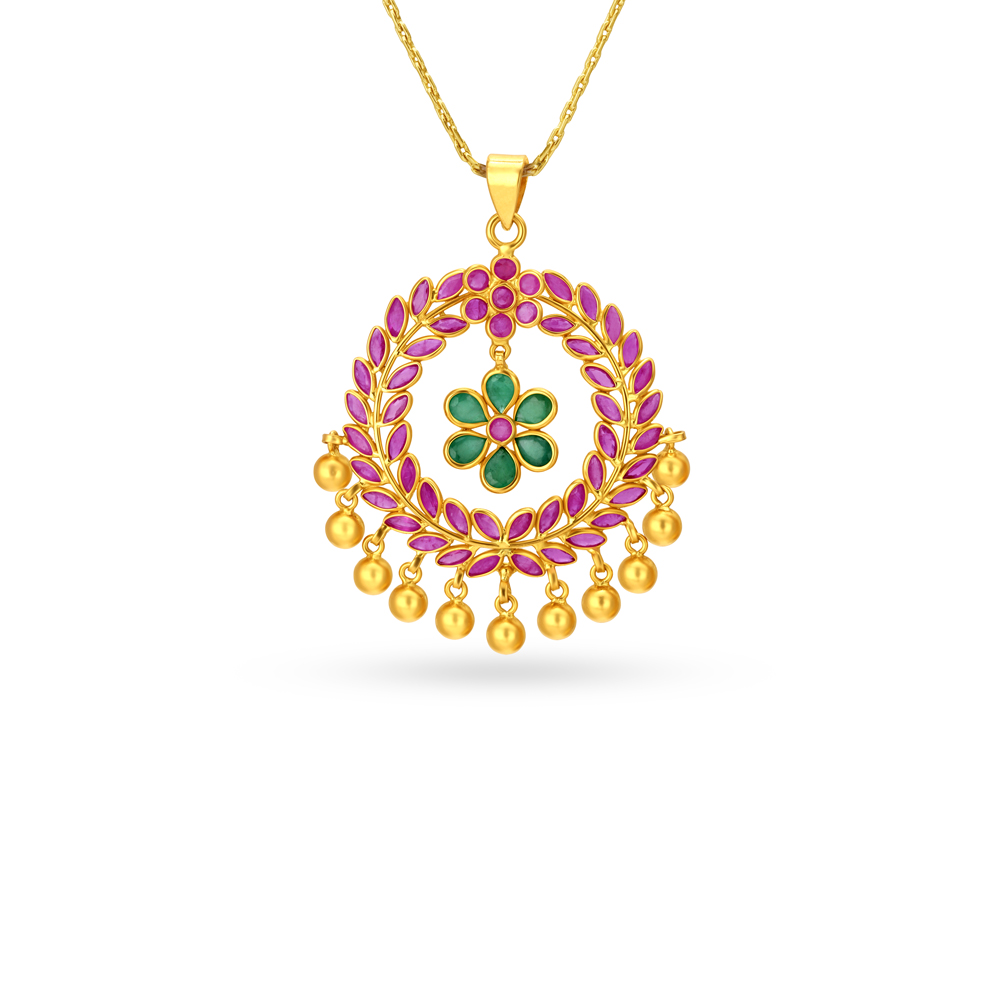 Ritzy Ruby and Emerald Gold Pendant,,hi-res image number null