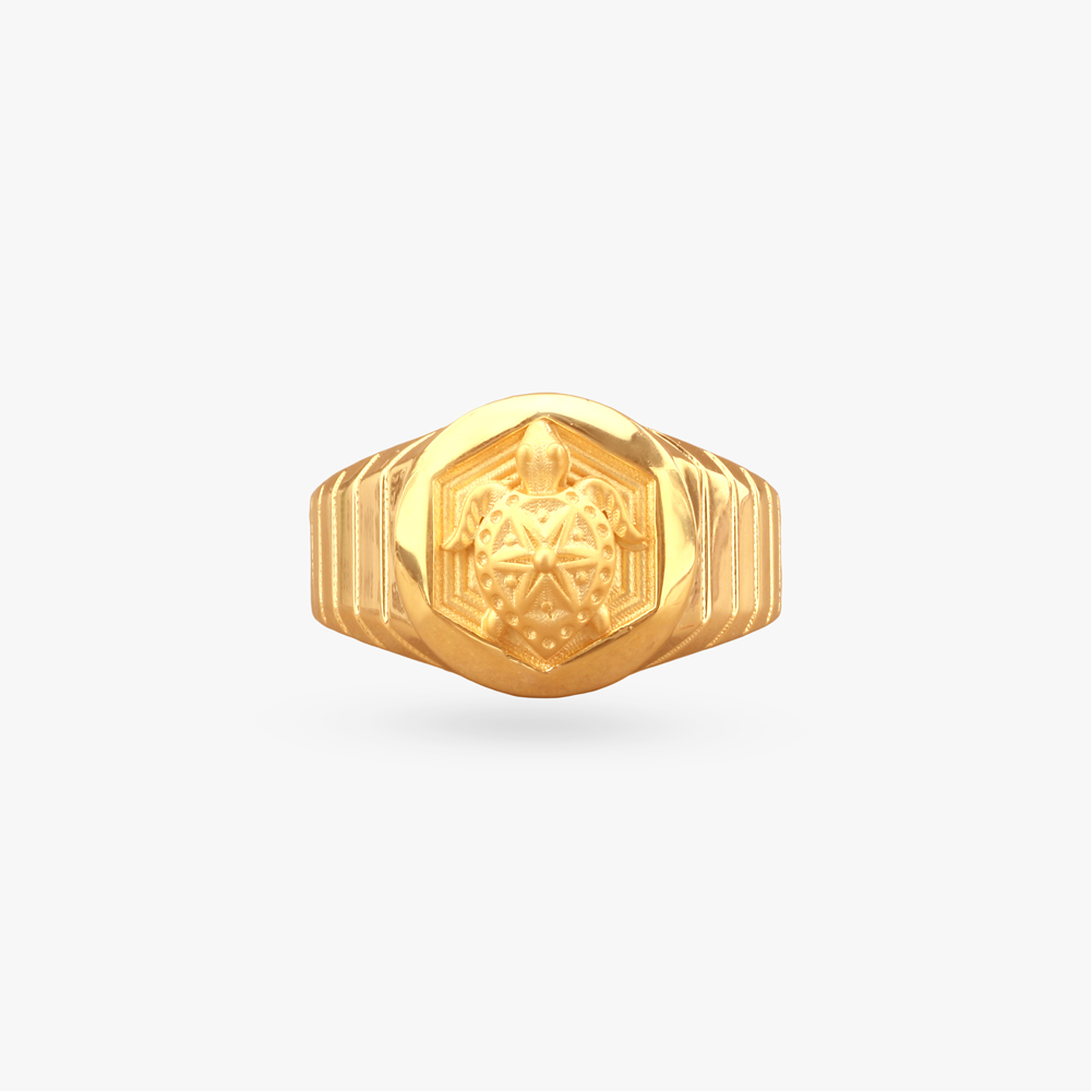 Regal Tortoise Gold Ring for Men,,hi-res image number null