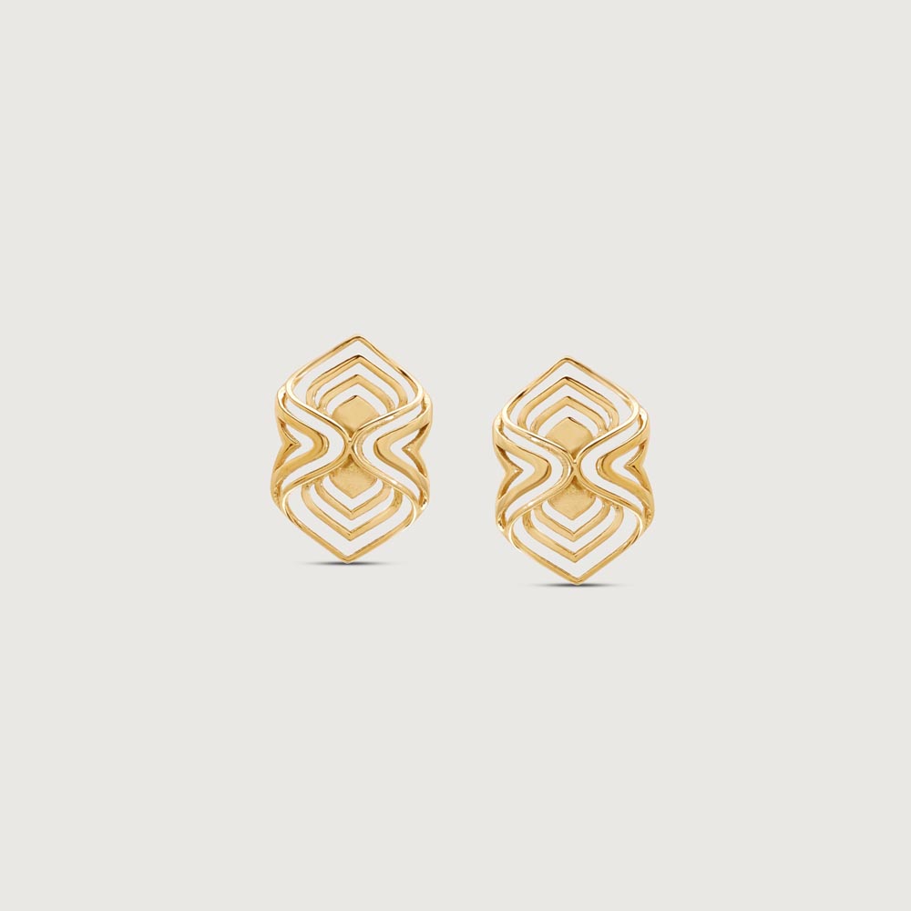 Arcade Elegance Gold Stud Earrings,,hi-res image number null