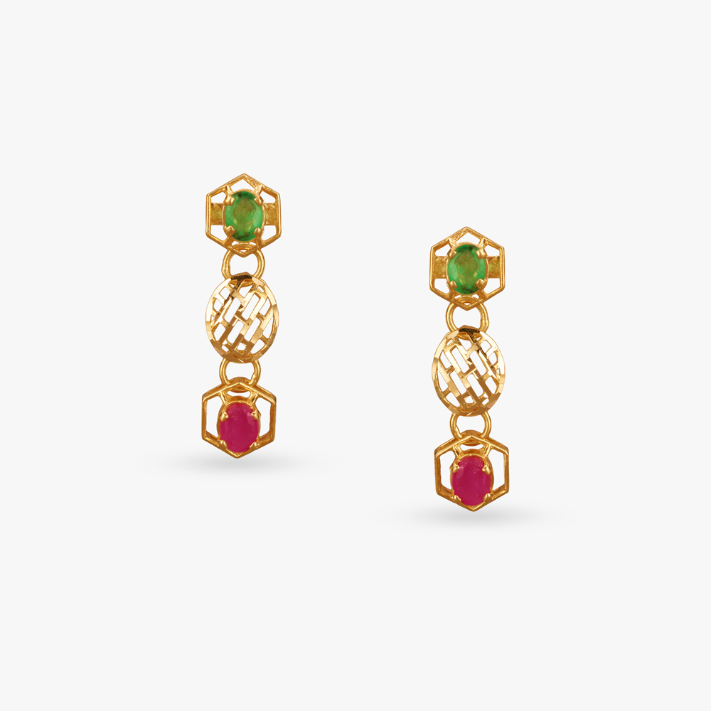 Majestic Hues Gold Necklace Set,,hi-res image number null