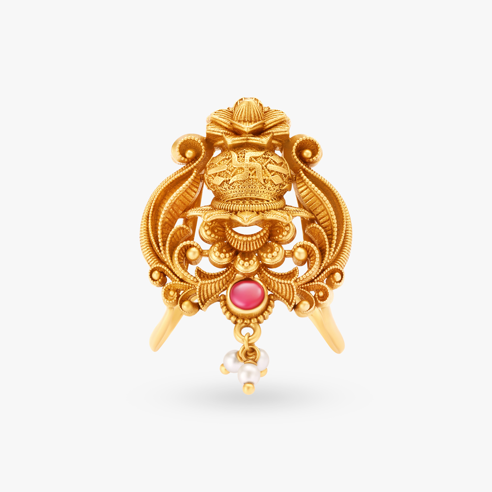 Kalash Gold Vanki Finger Ring,,hi-res image number null