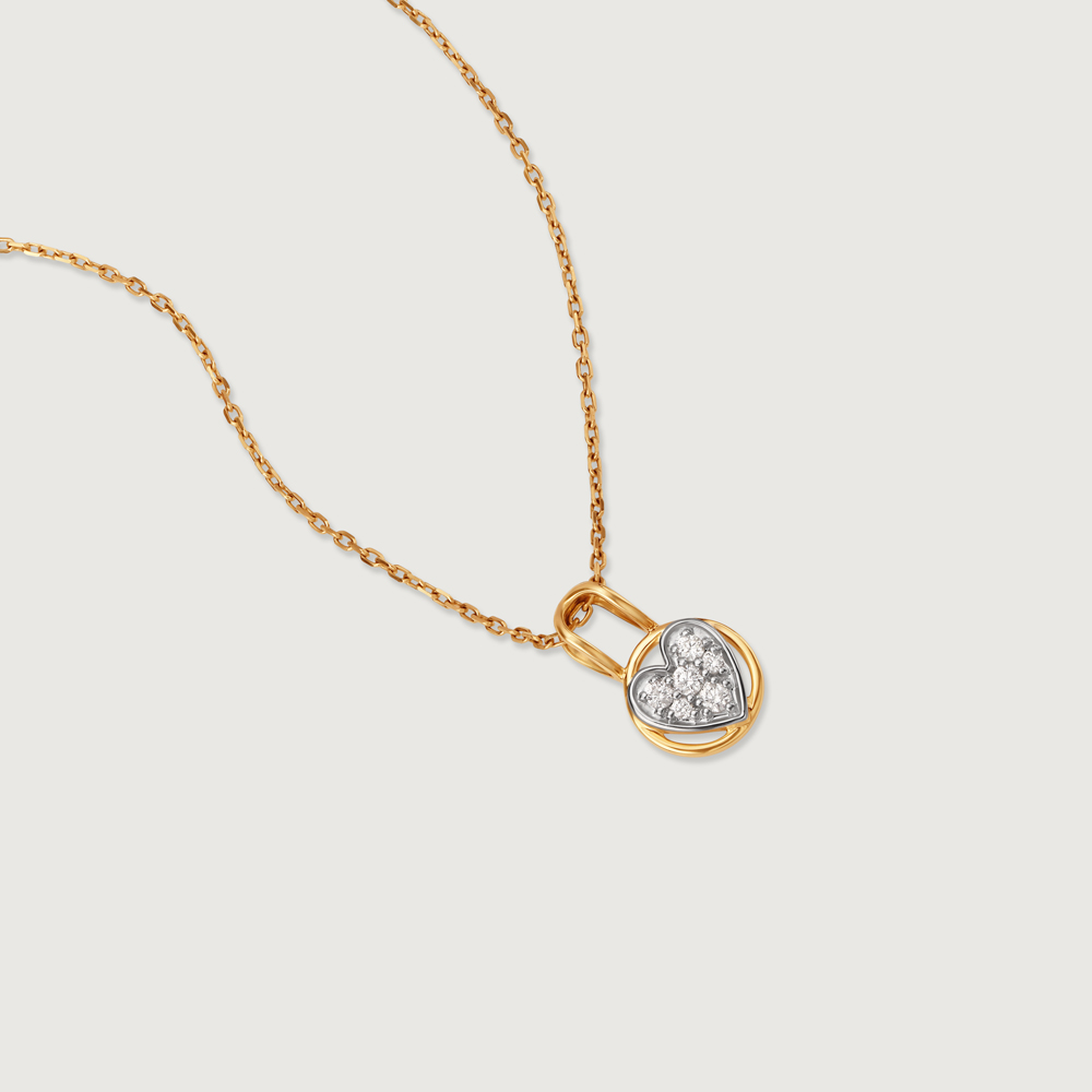 Forever Locked Diamond & Gold Pendant,,hi-res image number null