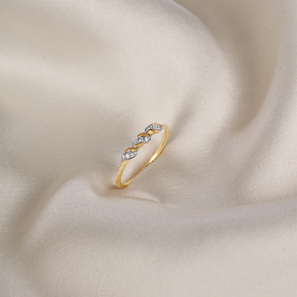 Whispering Waves 14 Kt Gold & Diamond Ring,,hi-res image number null