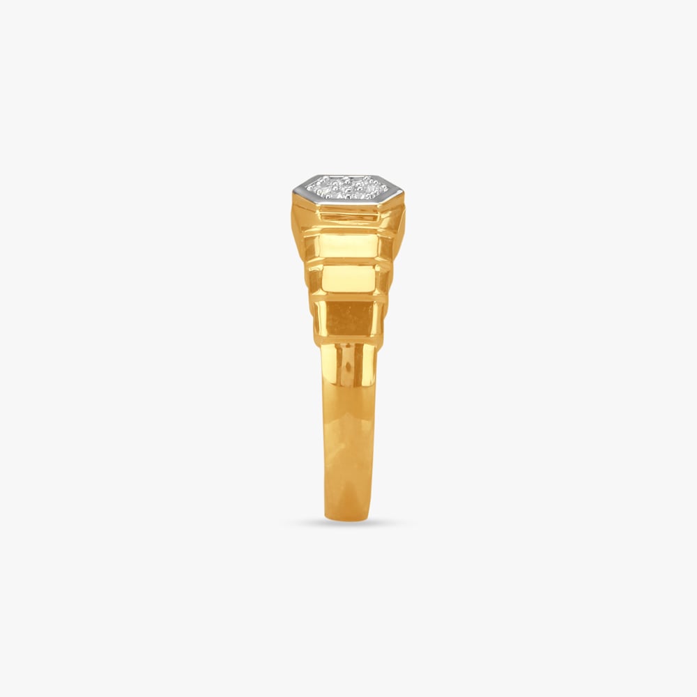 Hexagonal Prestige Diamond Finger Ring for Men,,hi-res image number null