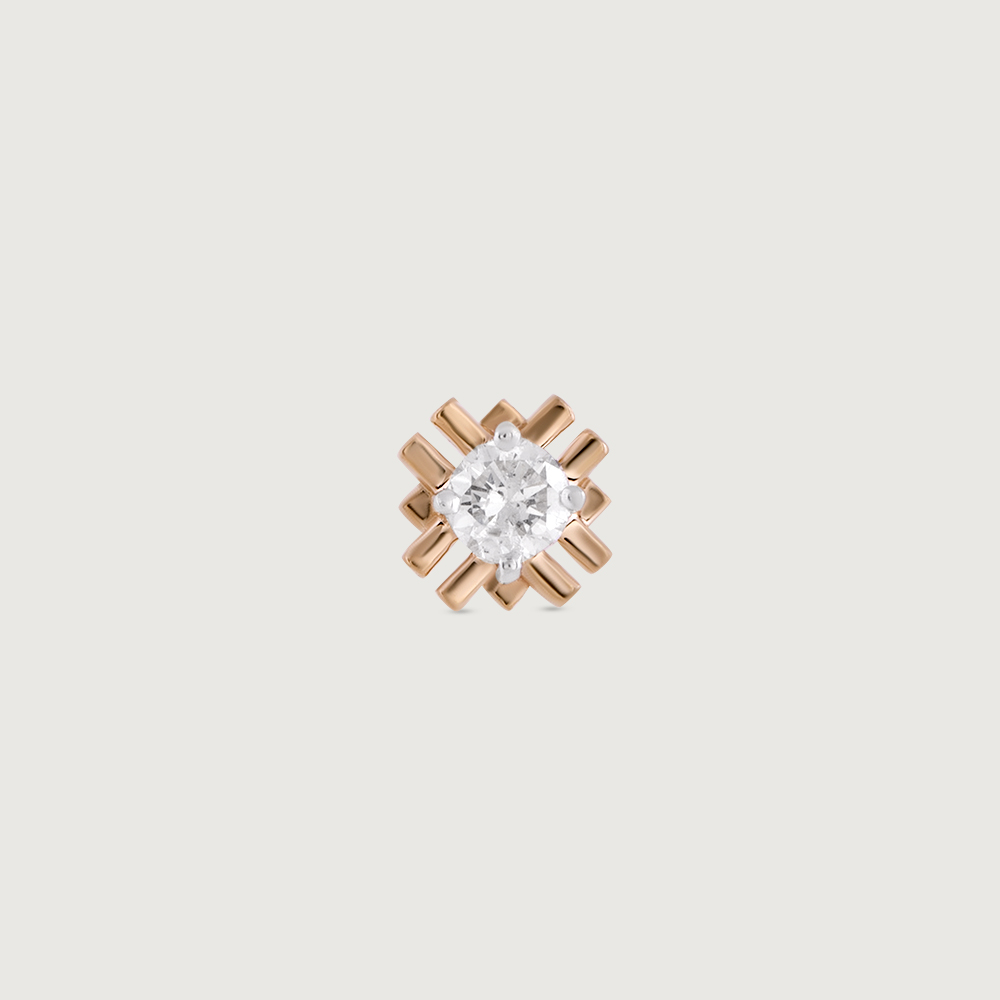 Radiant Ray Gold and Diamond Nose Pin,,hi-res image number null