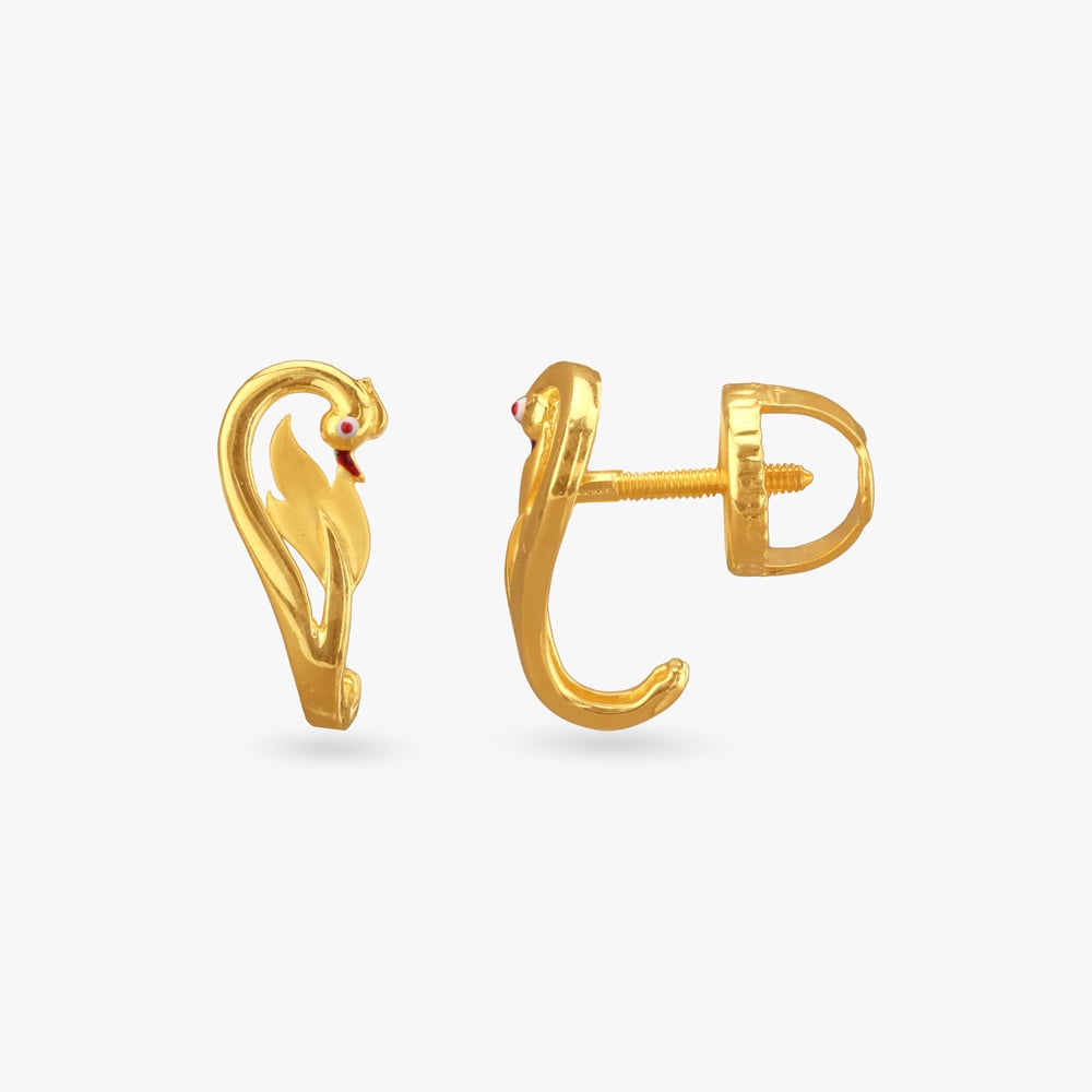 

Scroll Whirl Gold Stud Earrings