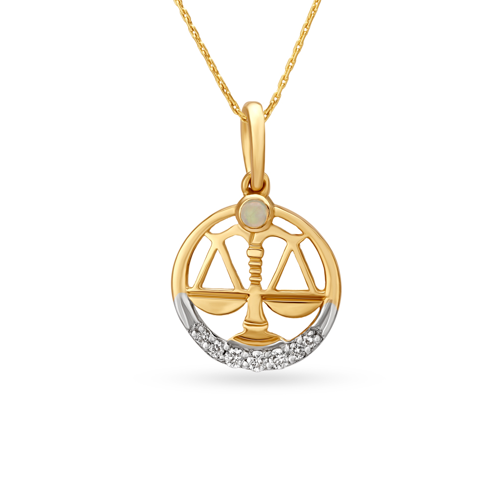 Libra Opal Diamond Pendant