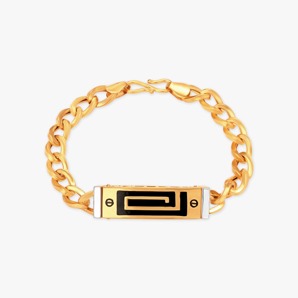 Appealing Engraved Gold Bracelet For Men,,hi-res image number null
