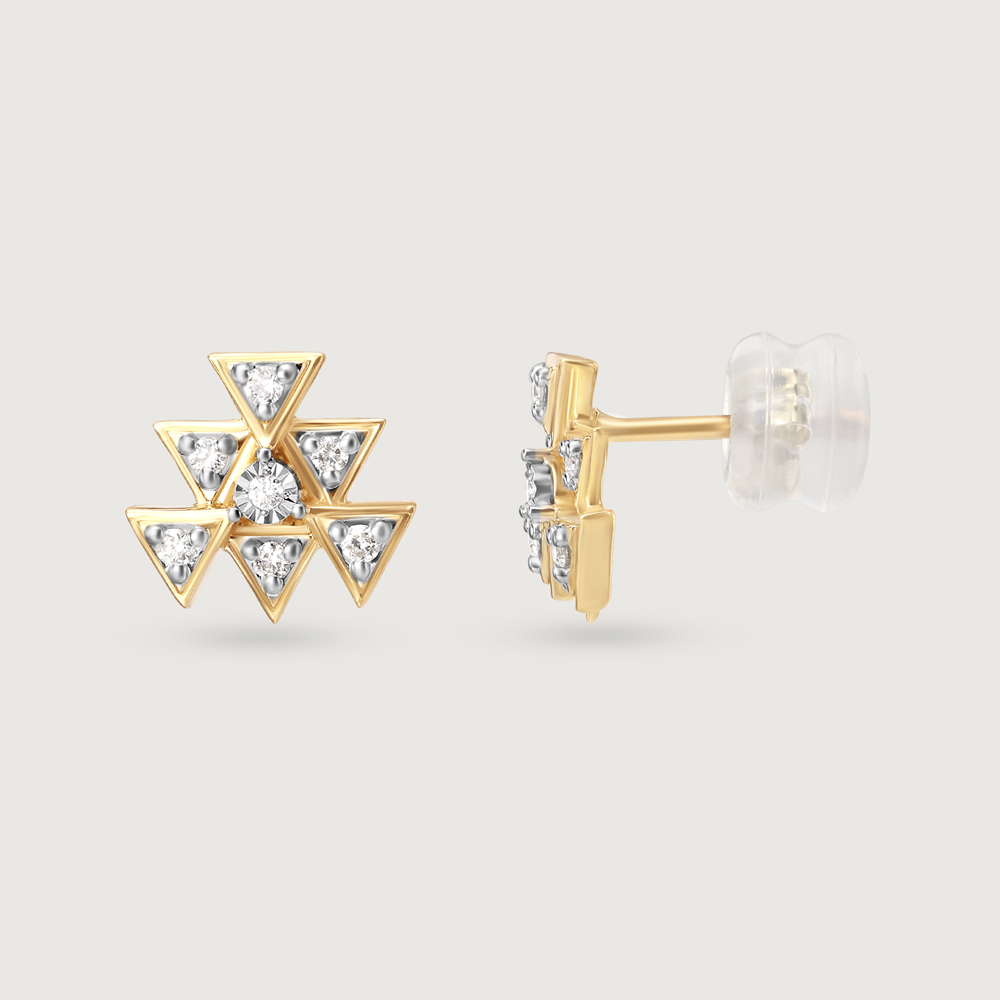 Chic Cosmic Stars 14KT Diamond Stud Earrings,,hi-res image number null