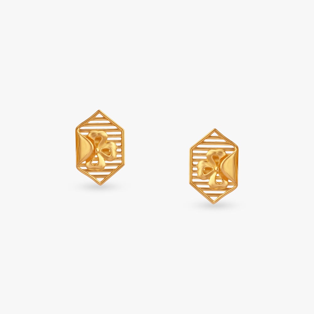 

Structured Grace Gold Stud Earrings