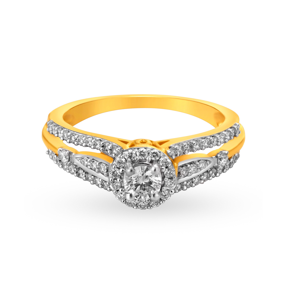 Marvelous 18 Karat Gold And Diamond Cluster Ring,,hi-res image number null
