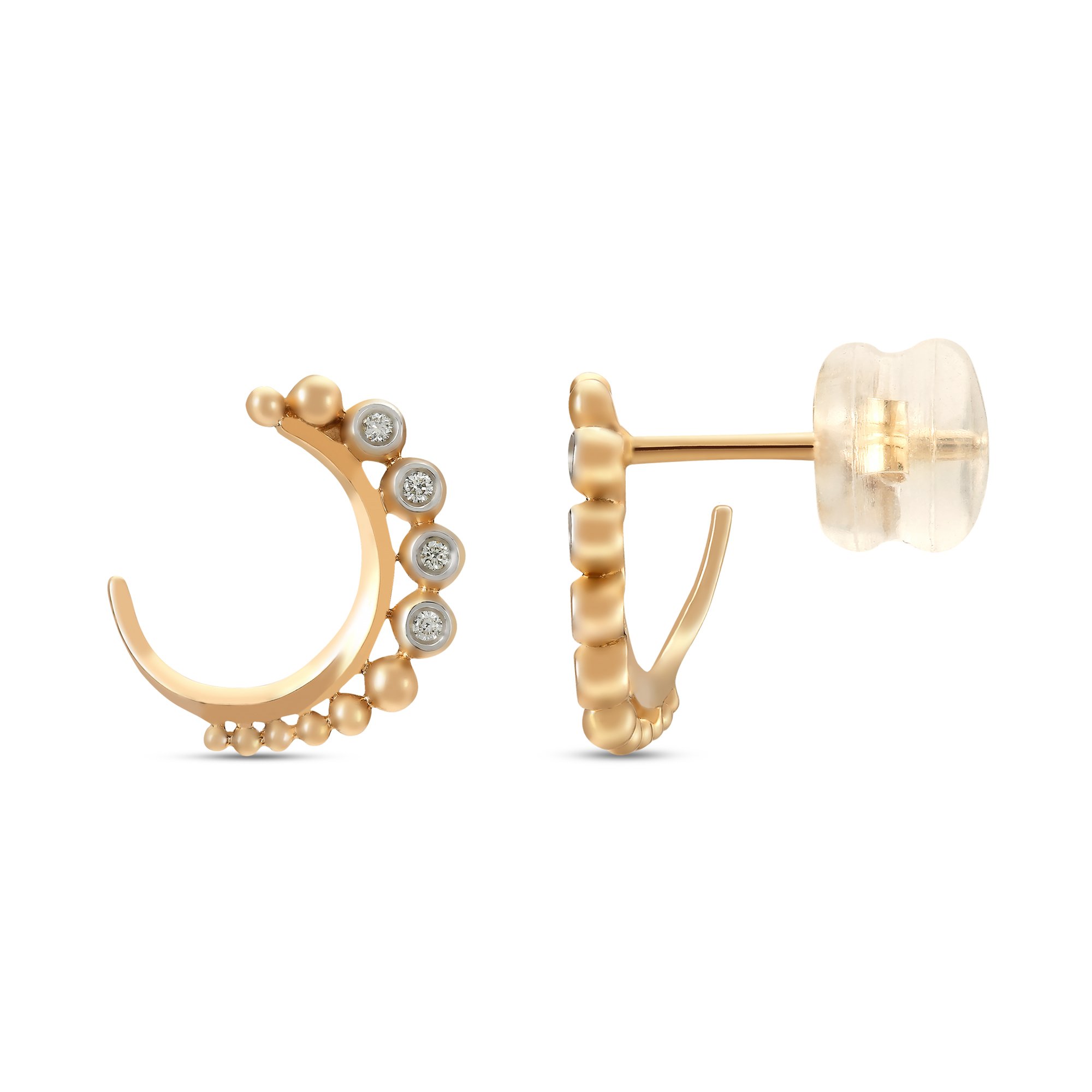 14KT Yellow Gold Curvy Stud Earrings,,hi-res image number null