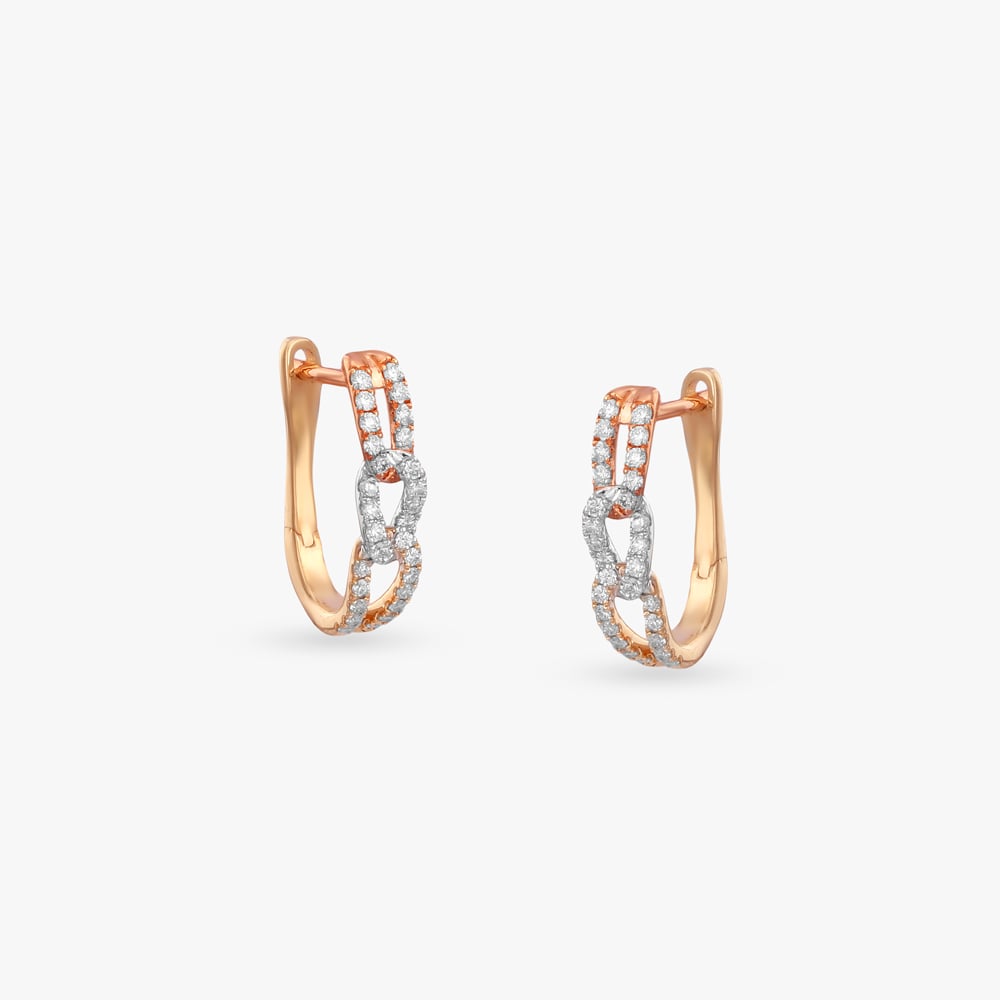 Gilded Rhythm Diamond Hoop Earrings,,hi-res image number null
