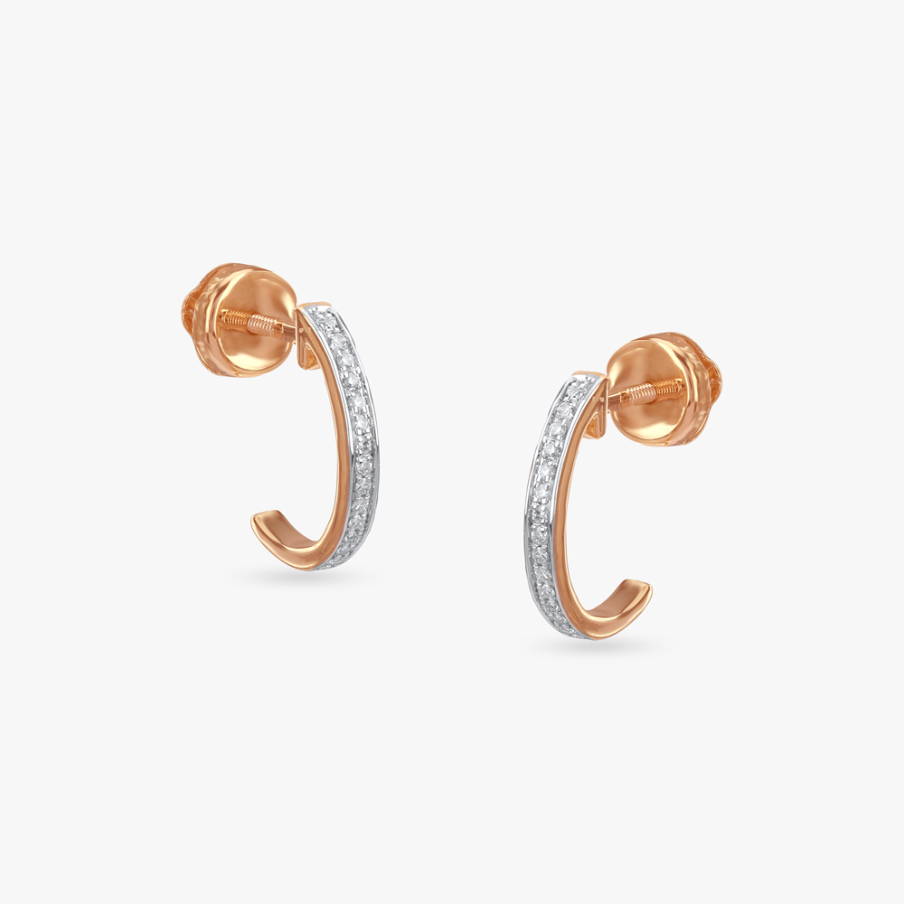 Gleaming Grid Diamond Stud Earrings,,hi-res image number null