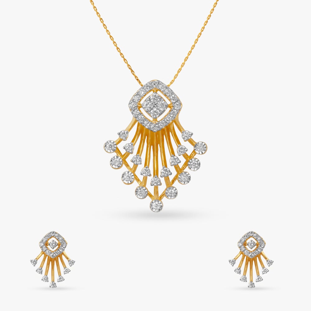 Trail Glam Diamond Pendant and Earrings Set,,hi-res image number null
