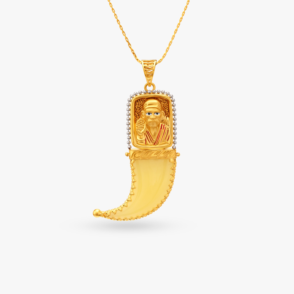 Hanuman and Sai Baba Reversable Pendant,,hi-res image number null